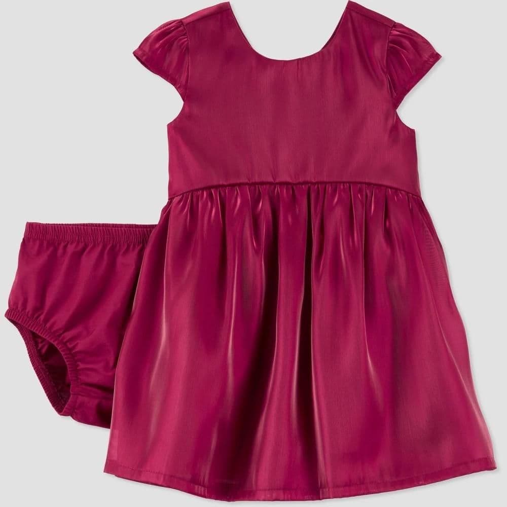 #3597 3M Carter's Just One You Baby Girls' Dress - Maroon - Default