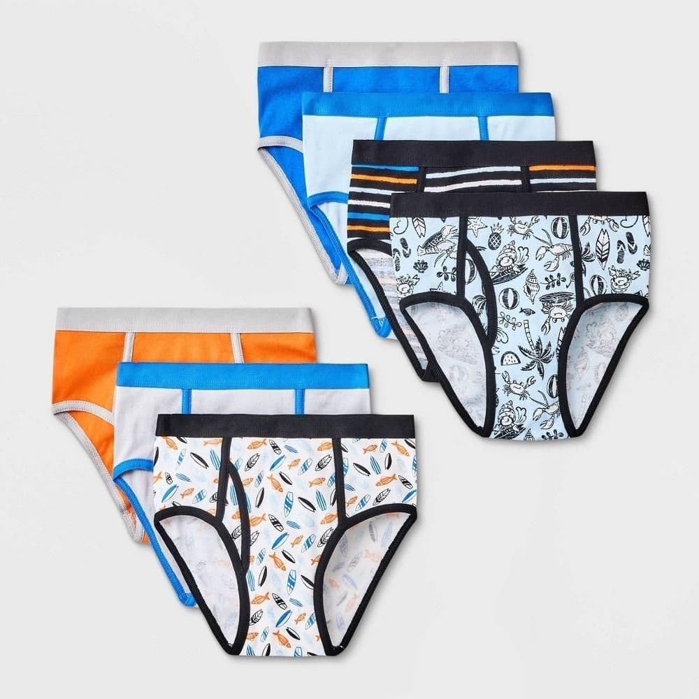 #5212 Medium Boys' 7pk 'Surf' Briefs - Cat & Jack Orange - Default