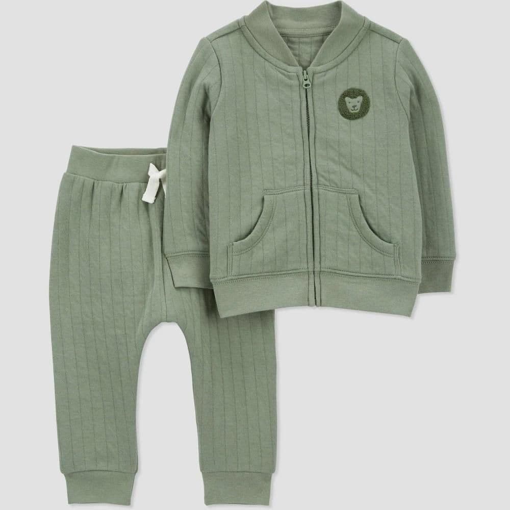 #3468 Newborn Carter's Just One You Baby Boys' Bomber Jacket - Green - Default