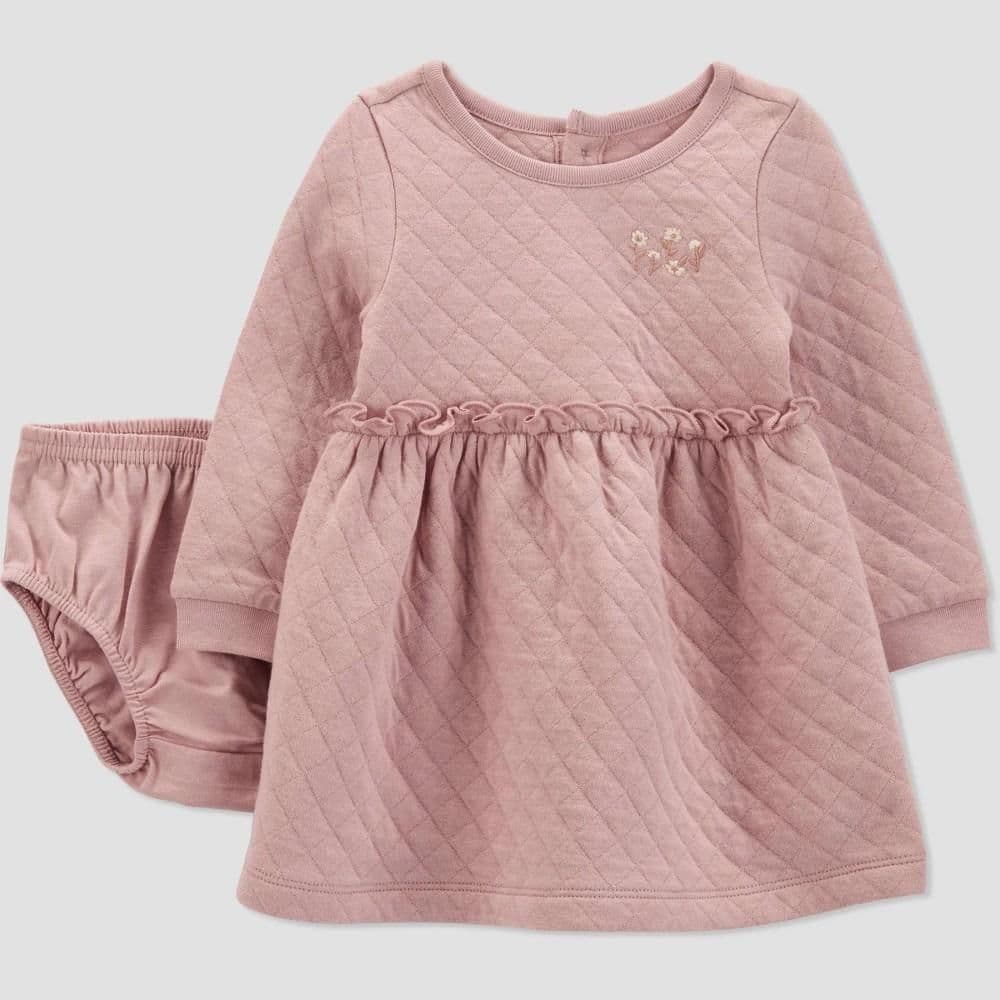 #1070 Newborn Carter's Baby Girls' Quilted Coordinate Set - Pink - Default