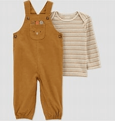 #3863 12M Carter's Just One You Baby Boys' 2pc Turkey Undershirt & Bottom Set - Brown - Default