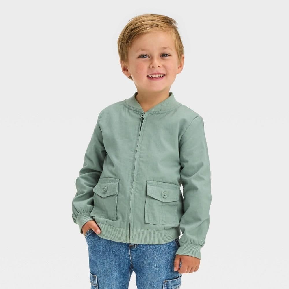 #8666 2T OshKosh B'gosh Toddler Boys' Bomber Jacket - Olive Green - Default