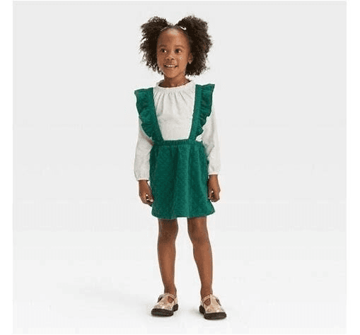 #2478 2T Toddler Girls' Long Sleeve Skirtall Set - Cat & Jack Green - Default