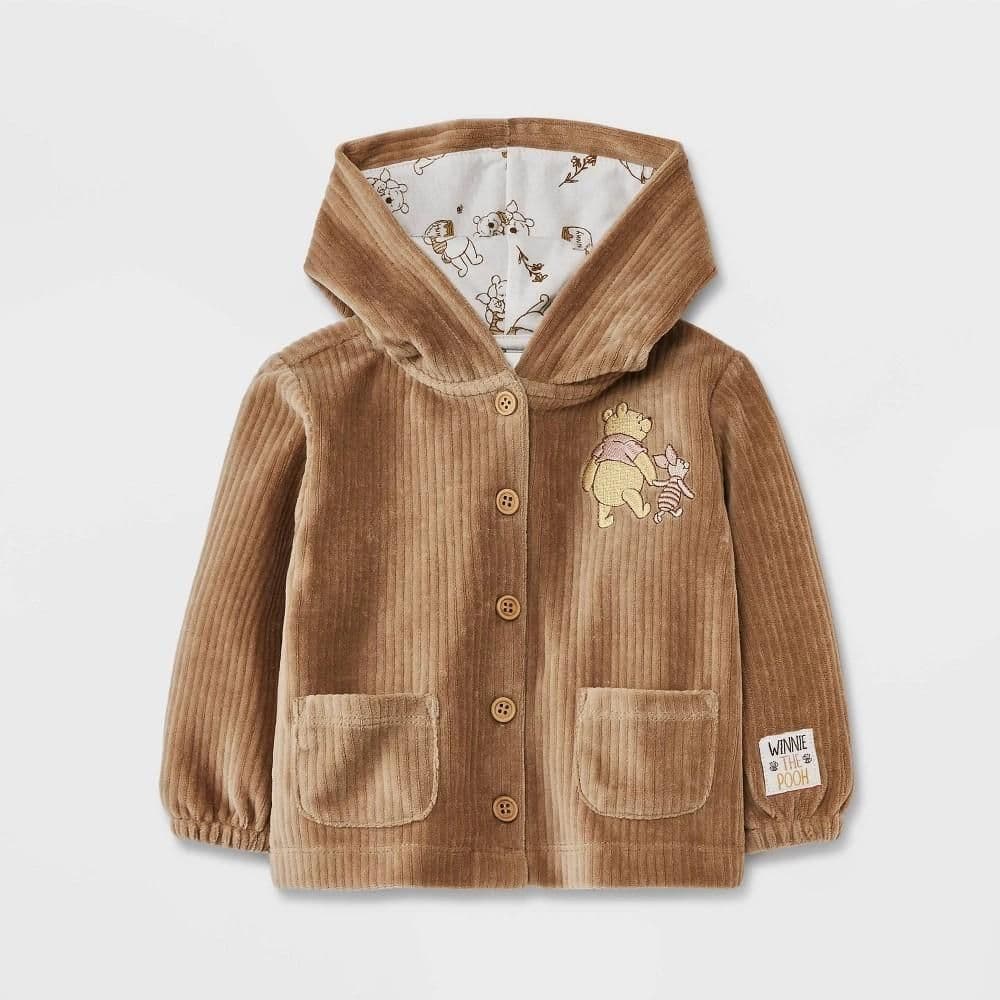 #8060 0-3M Baby Disney Winnie the Pooh Ribbed Velour Jacket - - Default