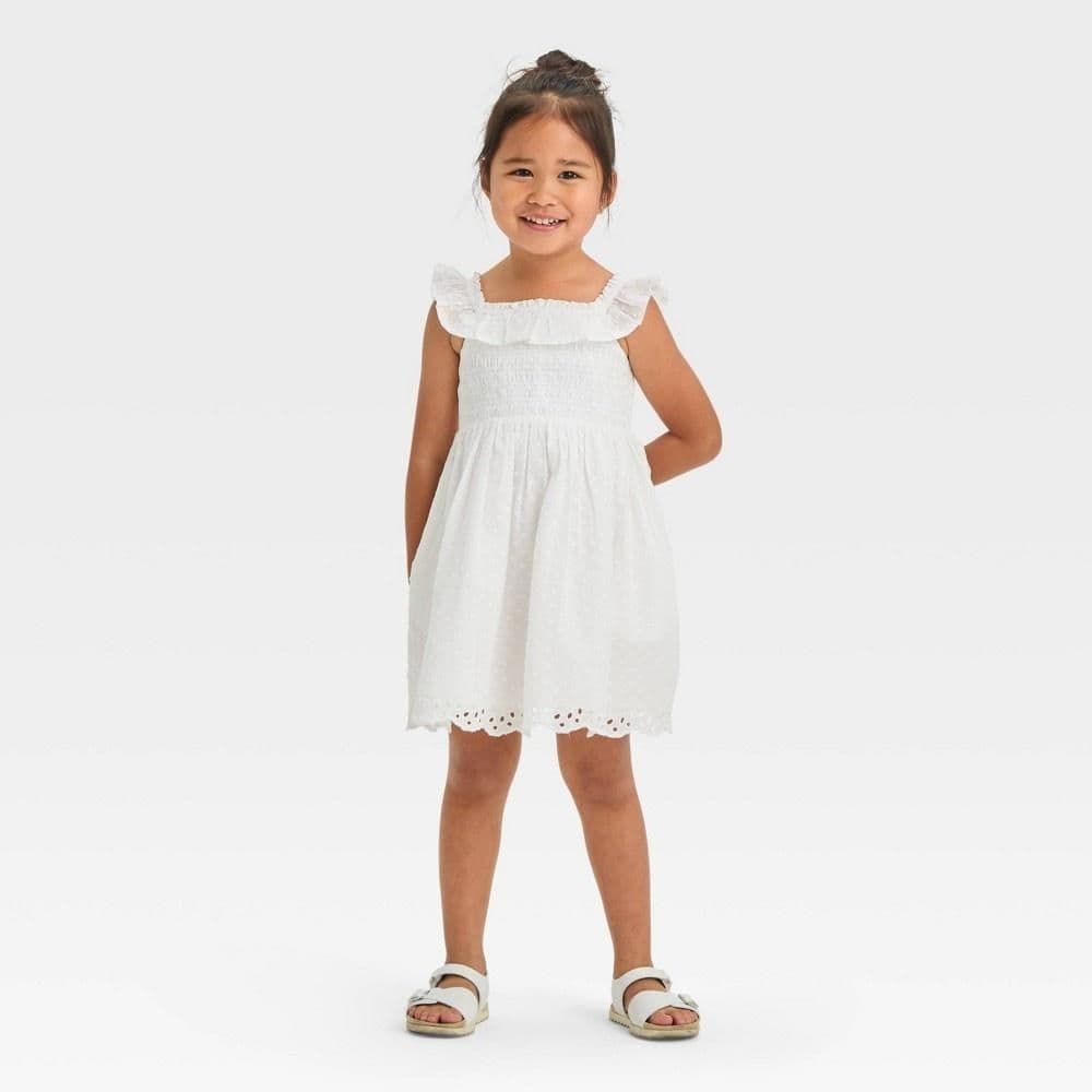 #4324 2T Toddler Girls' Woven Dress - Cat & Jack White - Default