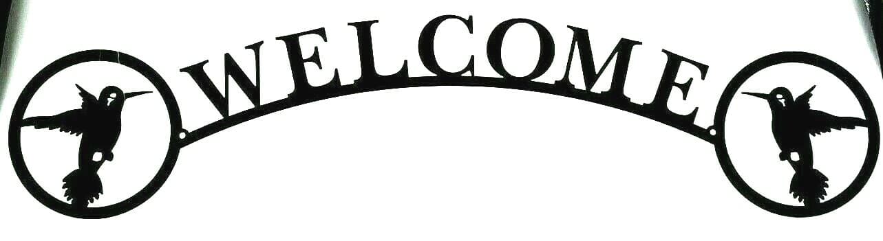 Rustic Home Decor Hummingbird Themed Welcome Signs Metal Flying Sky Relaxing - Regular