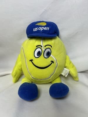 US Open Tennis Ball Mascot Plush - Cooperstown Bears - Neon Yellow 7”