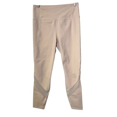 Athleta Eclipse 7/8 Tight in Ballerina Pale Pink Mesh Panel High Rise Medium