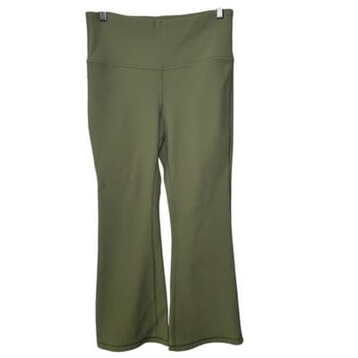 Athleta Green Elation Rib Crop Flare Pants Large