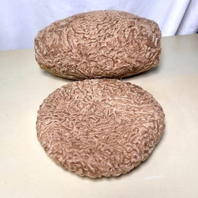 Vintage 1960s lambswool hat and muff hand warmer set from Afghanistan