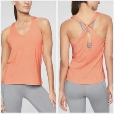Athleta Essence Cross Back Peach Tank Top Large