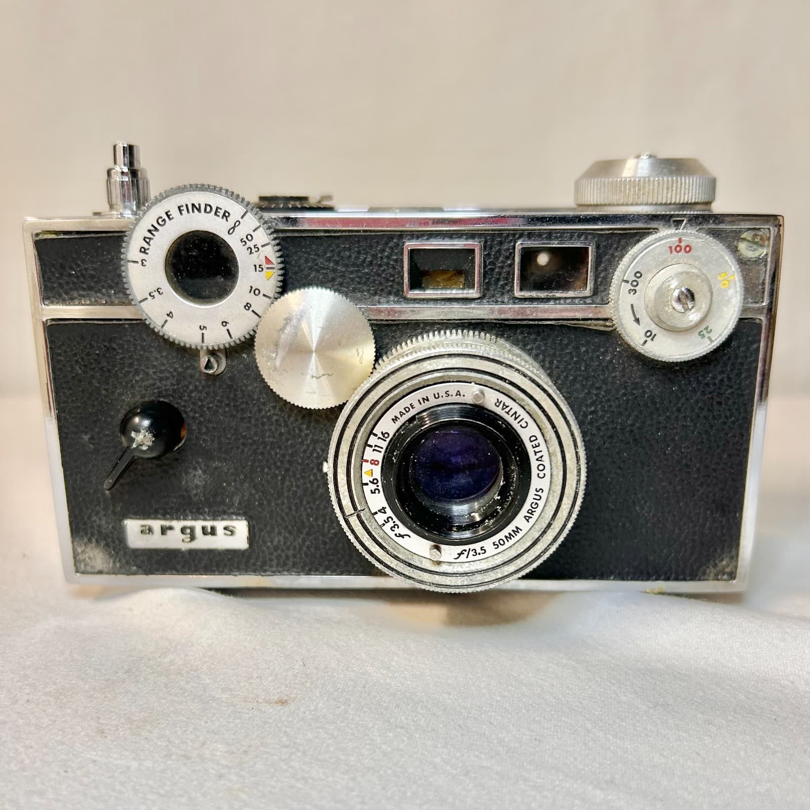 Vintage Argus C3 “The Brick” 35mm Rangefinder Camera w/ Cintar 50mm f/3.5 Lens