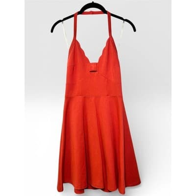 NWT Francesca's Mi Ami orange halter-style fit & flare dress XS