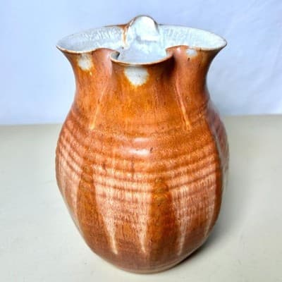 Vintage Stoneware Studio Pottery Pitcher 8"h