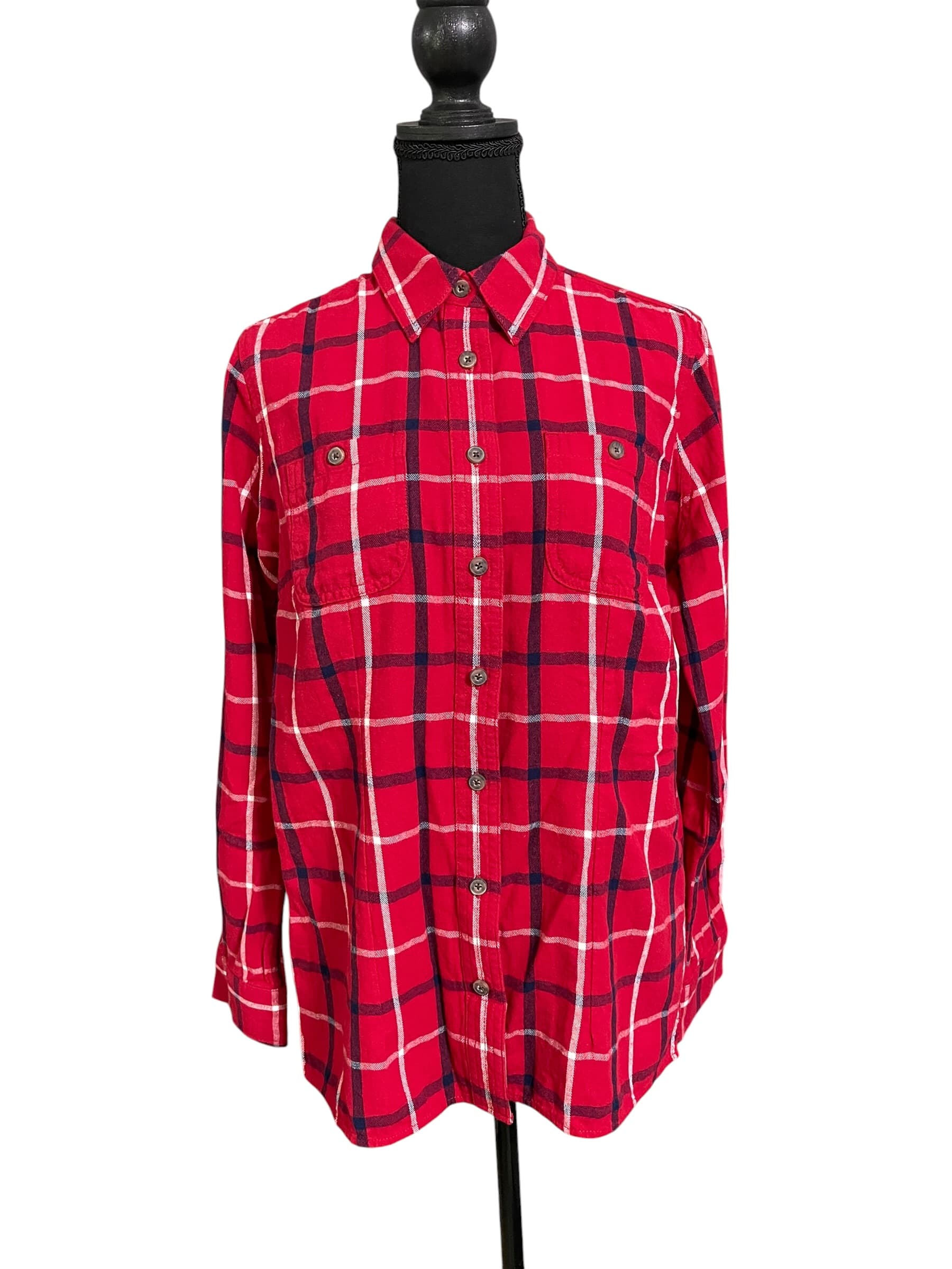Duluth Reading Co Men’s Red Plaid Flannel Button Down Shirt