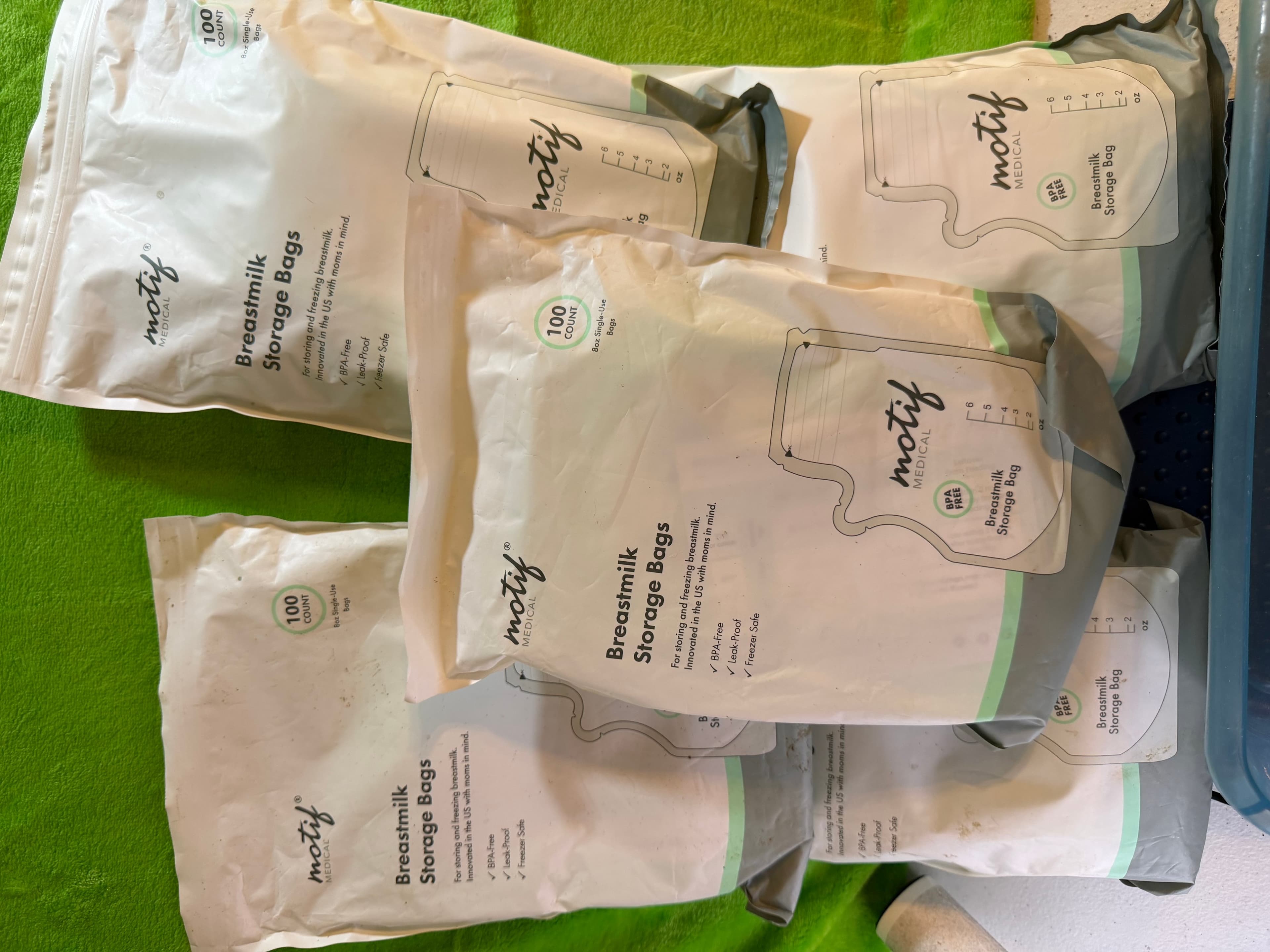 Motif Medical Breastmilk Storage Bags 8oz 100ct Lot of 5 Mixed