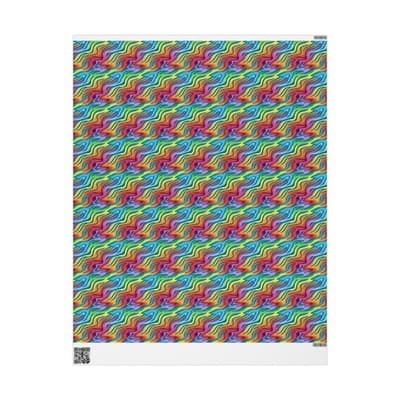 Rainbow Wrapping Paper Colorful Abstract Gift Wrap Kids Birthday Party