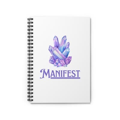 Manifest Crystal Spiral Notebook | Law of Attraction Journal | Ruled Pages