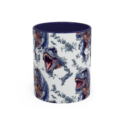 Funny Dinosaur Coffee Mug, T-Rex Gift for Men, Kids, Jurassic Fans, Decor