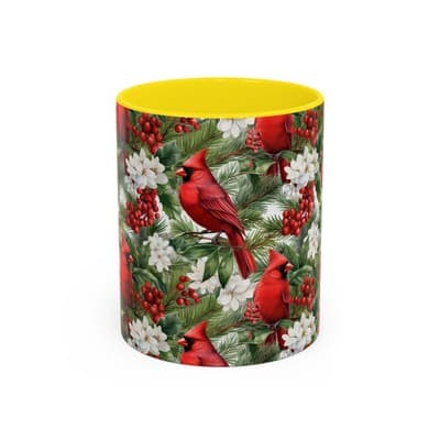 Christmas Cardinal Coffee Mug, Winter Bird Decor, Holiday Gift for Nature Lovers