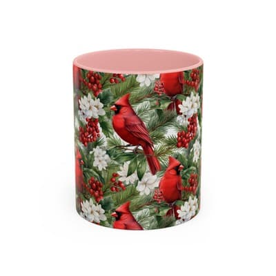 Christmas Cardinal Coffee Mug, Winter Bird Decor, Holiday Gift for Nature Lovers