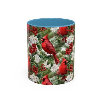 Christmas Cardinal Coffee Mug, Winter Bird Decor, Holiday Gift for Nature Lovers
