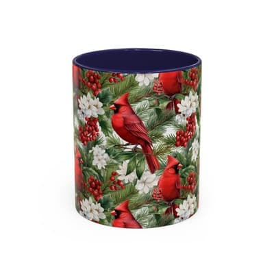 Christmas Cardinal Coffee Mug, Winter Bird Decor, Holiday Gift for Nature Lovers