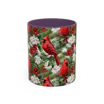 Christmas Cardinal Coffee Mug, Winter Bird Decor, Holiday Gift for Nature Lovers