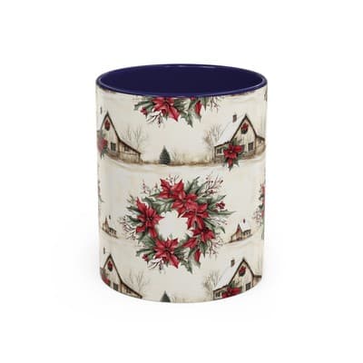 Festive Poinsettia Coffee Mug, Christmas Gift, Holiday Decor, Winter Kitchen