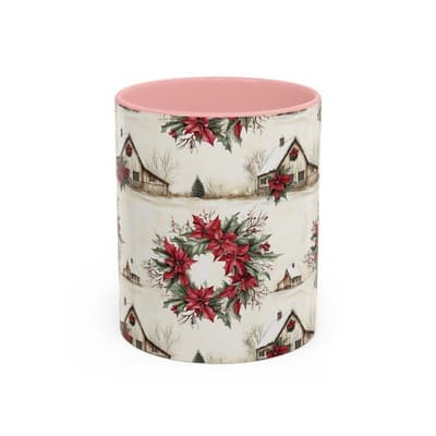 Festive Poinsettia Coffee Mug, Christmas Gift, Holiday Decor, Winter Kitchen