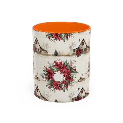 Festive Poinsettia Coffee Mug, Christmas Gift, Holiday Decor, Winter Kitchen