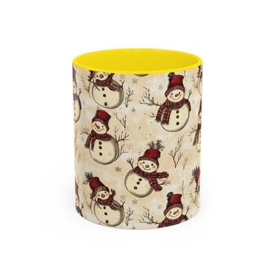 Vintage Snowman Coffee Mug 11oz 15oz | Holiday Mug | Cozy Christmas Gift Idea