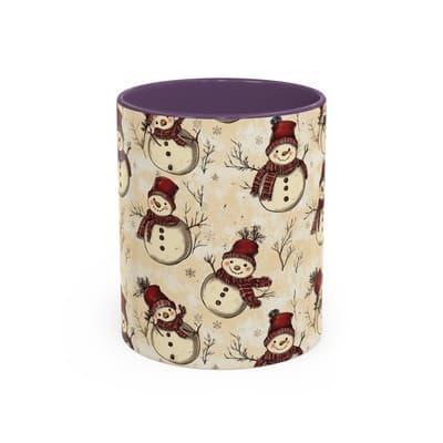 Vintage Snowman Coffee Mug 11oz 15oz | Holiday Mug | Cozy Christmas Gift Idea