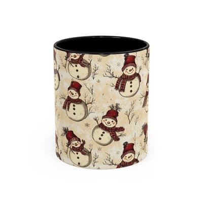 Vintage Snowman Coffee Mug 11oz 15oz | Holiday Mug | Cozy Christmas Gift Idea