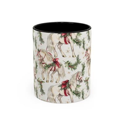 Christmas Horse Mug 11oz 15oz | Holiday Gift | Cozy Winter Decor | Equine Lovers