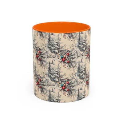 Rustic Holiday Coffee Mug 11oz 15oz | Vintage Christmas Cup | Cozy Winter Decor