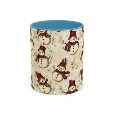 Vintage Snowman Coffee Mug 11oz 15oz | Holiday Mug | Cozy Christmas Gift Idea