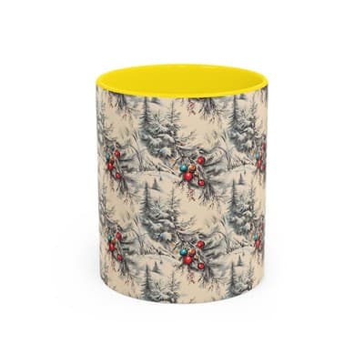 Rustic Holiday Coffee Mug 11oz 15oz | Vintage Christmas Cup | Cozy Winter Decor