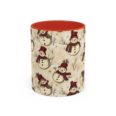 Vintage Snowman Coffee Mug 11oz 15oz | Holiday Mug | Cozy Christmas Gift Idea