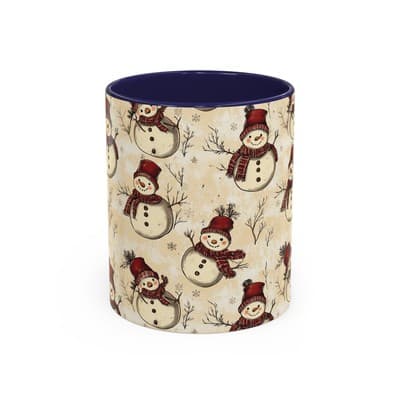 Vintage Snowman Coffee Mug 11oz 15oz | Holiday Mug | Cozy Christmas Gift Idea