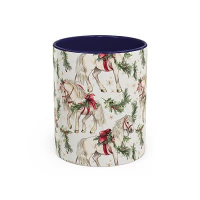 Christmas Horse Mug 11oz 15oz | Holiday Gift | Cozy Winter Decor | Equine Lovers