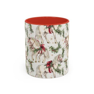 Christmas Horse Mug 11oz 15oz | Holiday Gift | Cozy Winter Decor | Equine Lovers