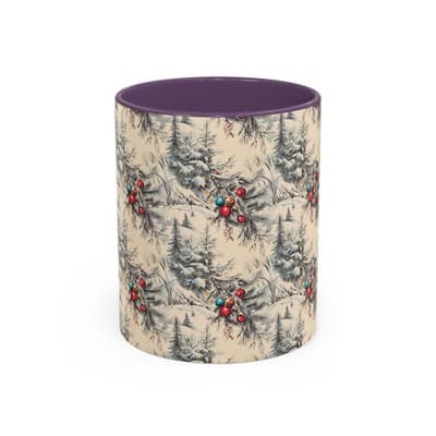 Rustic Holiday Coffee Mug 11oz 15oz | Vintage Christmas Cup | Cozy Winter Decor