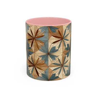 Boho Leaf Coffee Mug 11oz 15oz | Nature Inspired Gift | Rustic Kitchen Decor Cup