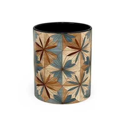Boho Leaf Coffee Mug 11oz 15oz | Nature Inspired Gift | Rustic Kitchen Decor Cup