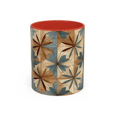 Boho Leaf Coffee Mug 11oz 15oz | Nature Inspired Gift | Rustic Kitchen Decor Cup