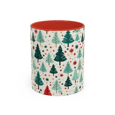 Christmas Tree Coffee Mug 11oz 15oz | Holiday Gift | Cute Winter Hot Cocoa Cup