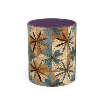 Boho Leaf Coffee Mug 11oz 15oz | Nature Inspired Gift | Rustic Kitchen Decor Cup