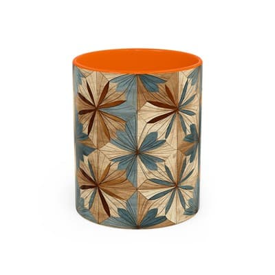 Boho Leaf Coffee Mug 11oz 15oz | Nature Inspired Gift | Rustic Kitchen Decor Cup