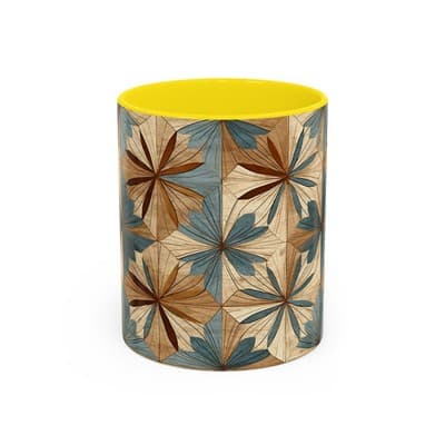 Boho Leaf Coffee Mug 11oz 15oz | Nature Inspired Gift | Rustic Kitchen Decor Cup